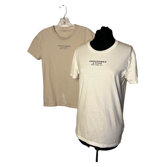 Abercrombie & Fitch | Set Of Two Short Sleeve Soft A&F Cotton Tees, Small - Picture 1 of 6